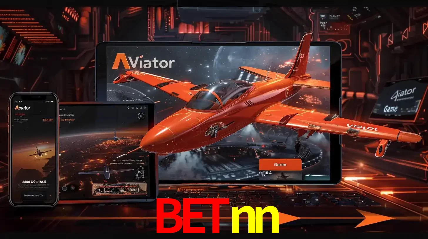 Apresentação tecnológica do jogo Aviator com um avião saindo da tela de um tablet, demonstrando a experiência imersiva em múltiplos dispositivos no betnn.