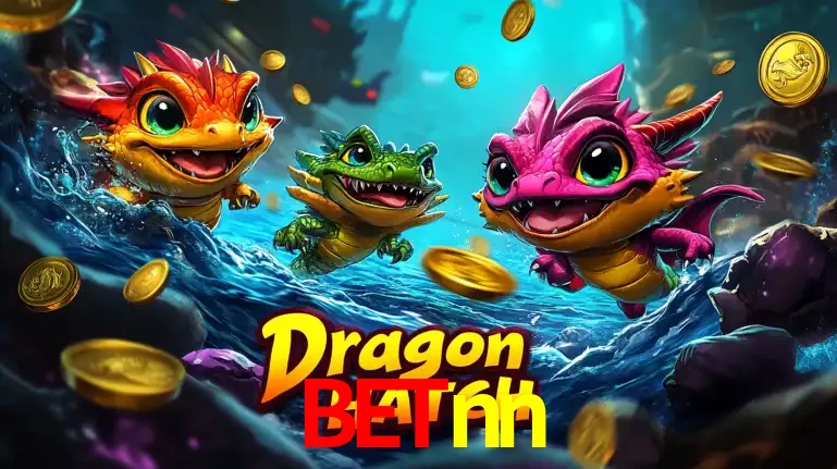 Arte promocional do jogo Dragon Hatch com três adoráveis dragões bebês nadando entre moedas de ouro, um dos slots mais divertidos para jogar no cassino betnn.